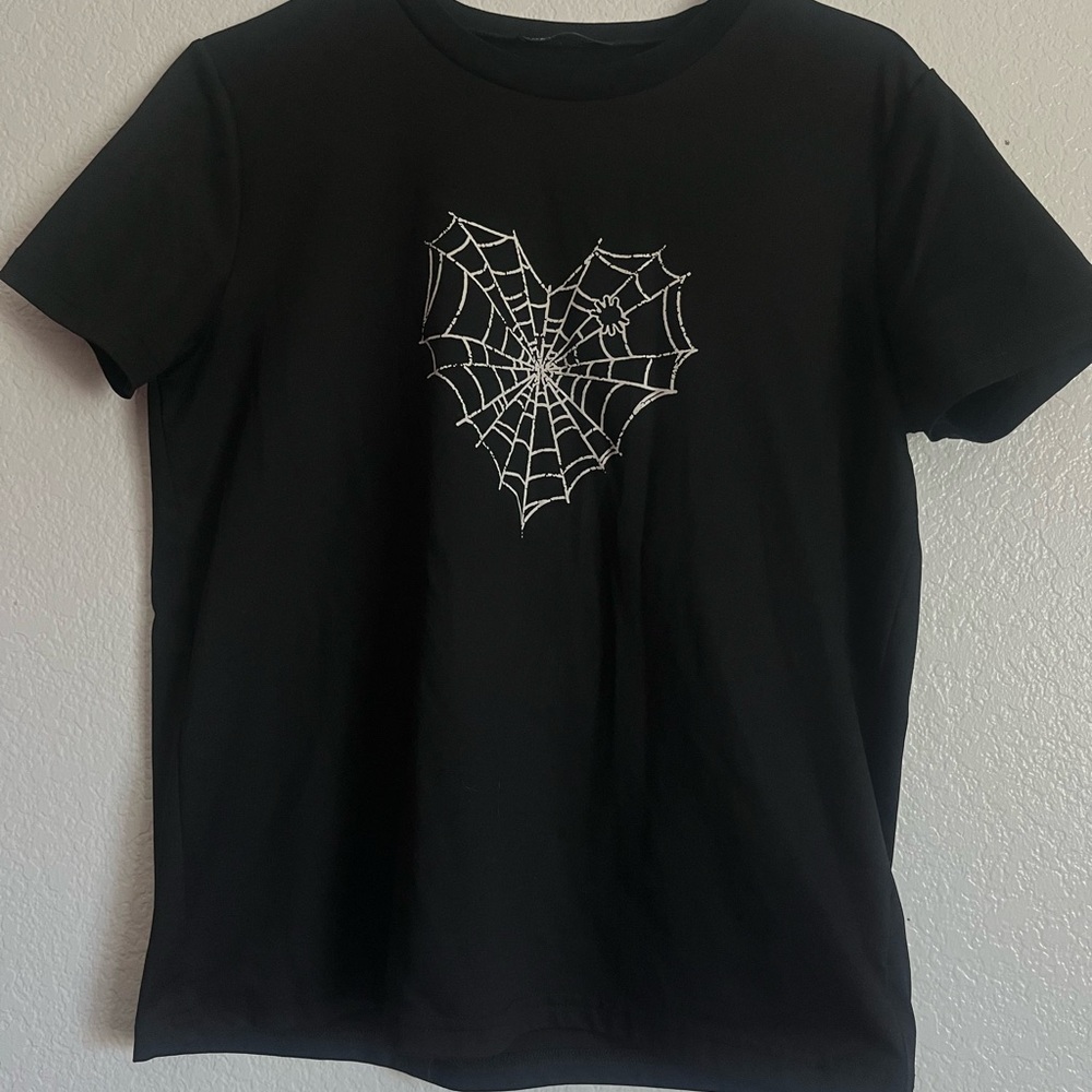 Black Spider Web Kids T-Shirt